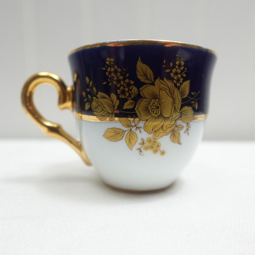 Vintage A.I. Czech Republic Cobalt Blue Porcelain Demitasse Cup & Saucer - Picture 8 of 14